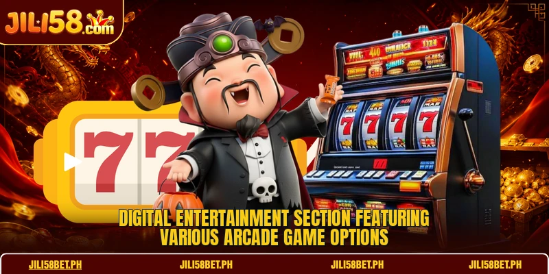 Digital entertainment section featuring various arcade game options