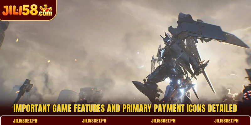 Important game features and primary payment icons detailed