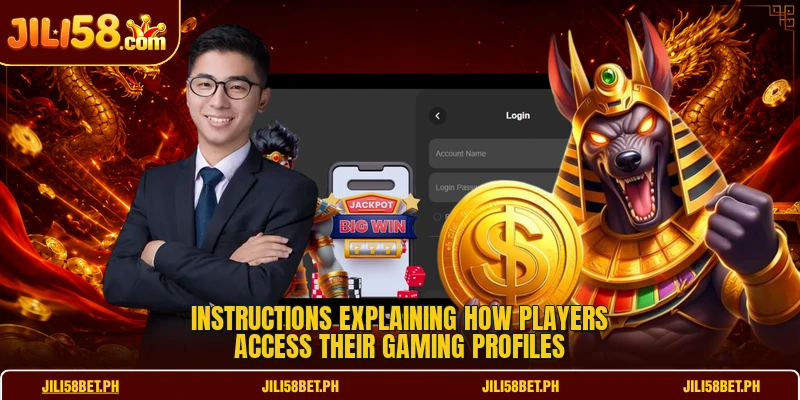 Instructions explaining how players access their gaming profiles